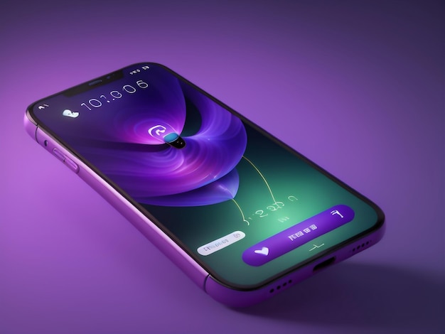 Abstract futuristic phone design glows with vibrant colors