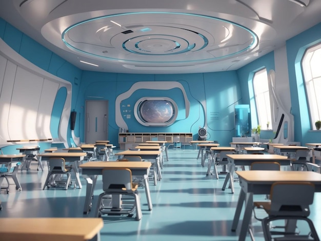 Photo abstract futuristic school classroom