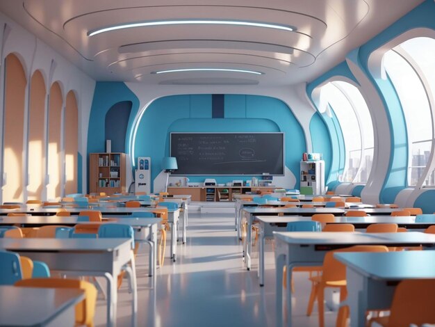 Photo abstract futuristic school classroom