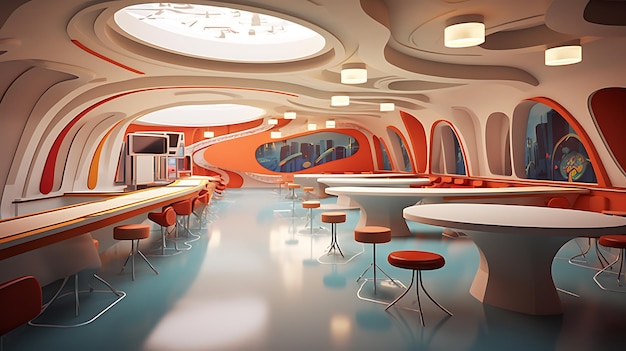 Photo abstract futuristic school classroom