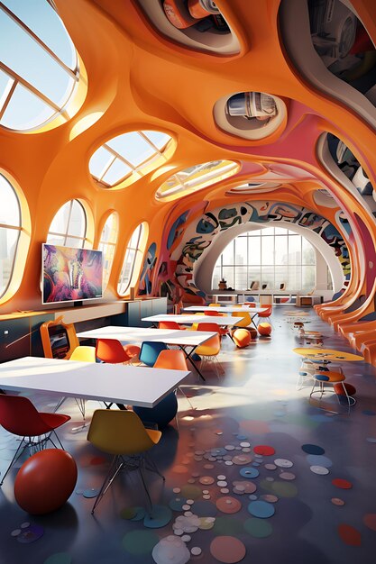 Photo abstract futuristic school classroom