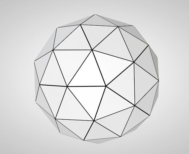 Abstract Futuristic Sphere on a white background. 3d Rendering