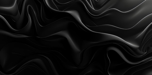 Photo abstract futuristic swirls and lines creating an elegant design against a dark black canvas