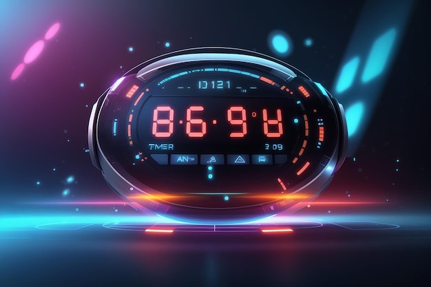 Abstract futuristic technology background with digital number timer concept and countdown vector transparent