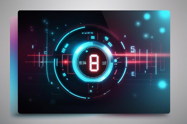 Abstract futuristic technology background with digital number timer concept and countdown vector transparent