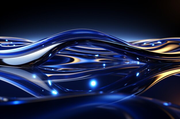 Photo abstract futuristic technology cyber space blue wave background d rendering