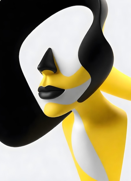 Abstract futuristic woman portrait