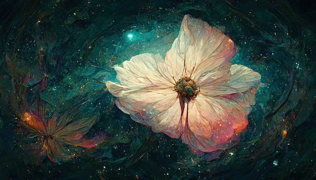 アブストラクト 銀河 宇宙の花 背景のファンタジー 妖精の尾 壁紙 星 惑星