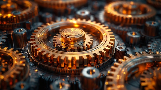 Abstract Gears Turning In A Clockwork Wallpaper