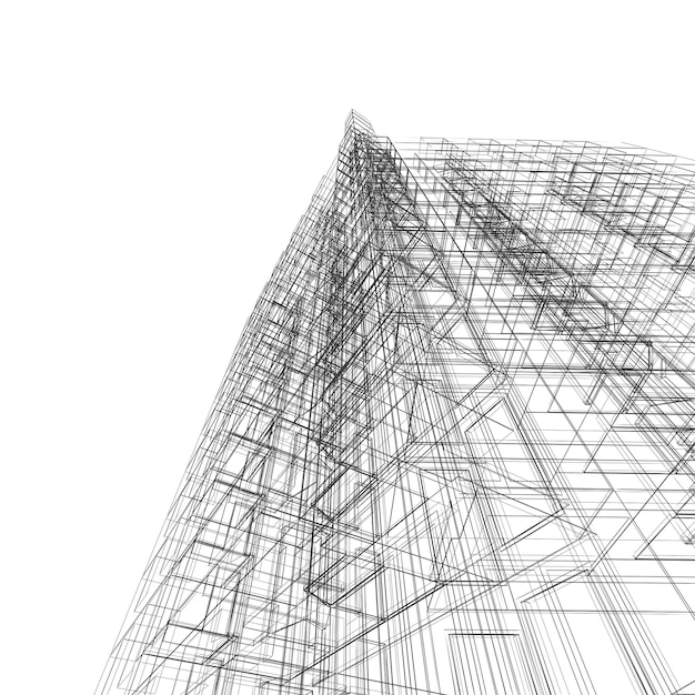 Abstract gebouw 3D-weergave