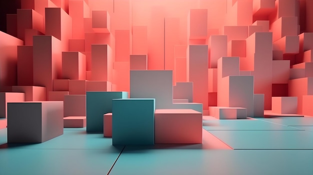 Abstract Geometric 3D Shapes Rendered Background