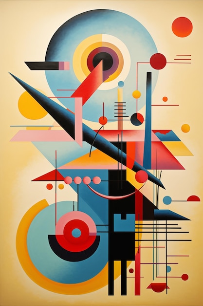 Abstract Geometric Art by Kandinsky Expressive Forms and Harmonious Composition