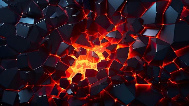 Abstract geometric background Explosion power design with the crushing surface 3d illustration AI Generative