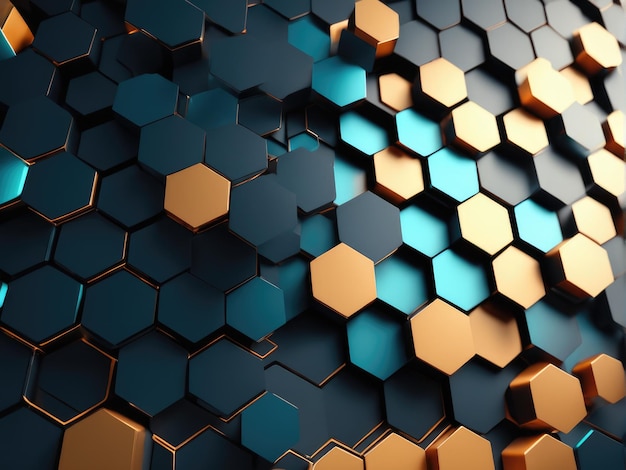 Abstract geometric background hexagon network technology