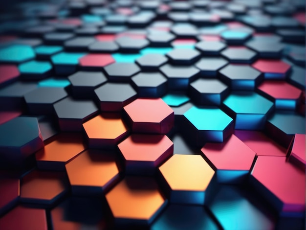 Abstract geometric background hexagon network technology