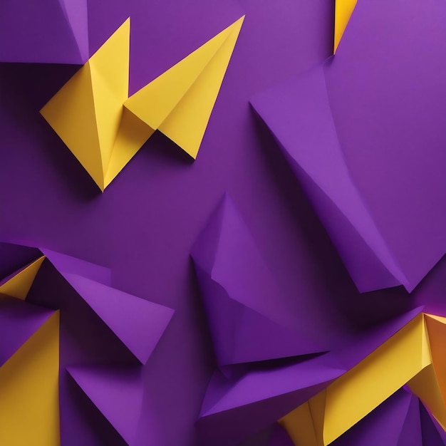 Abstract geometric background of violet and yellow paper