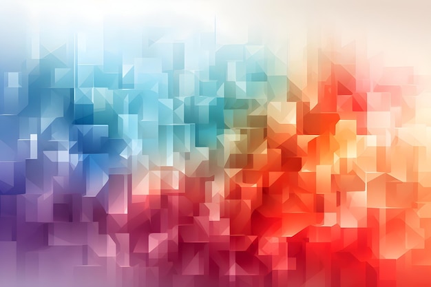 Abstract geometric background with blue pink yellow and orange squares AI generated