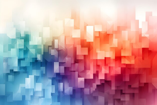 Abstract geometric background with blue pink yellow and orange squares AI generated