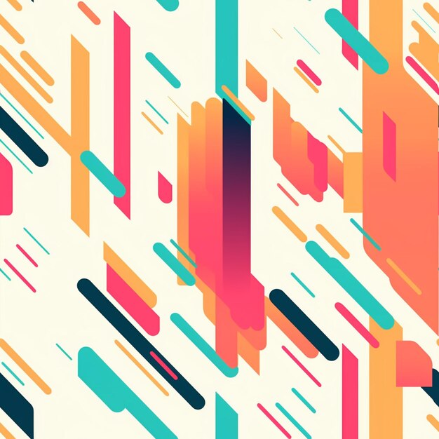 Photo abstract geometric background with colorful lines and shapes generative ai