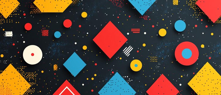 Photo abstract geometric background with colorful shapes and patterns