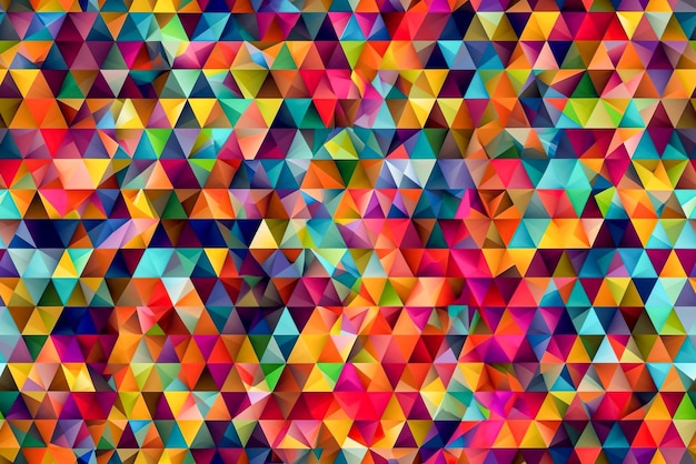 Photo abstract geometric background with colorful triangles generative ai