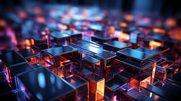 abstract geometric background with cubes 3d render