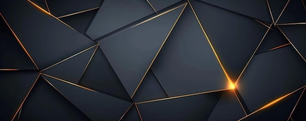 abstract geometric background with dark triangular shapes and golden accents modern design with a sense of depth and elegance