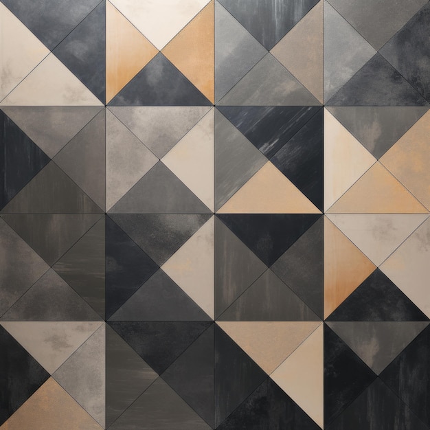 Abstract Geometric Background With Gold Leaf Accents And Glazed Earthenware