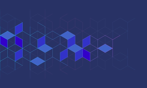 Abstract geometric background with isometric digital blocks Blockchain concept and modern technology