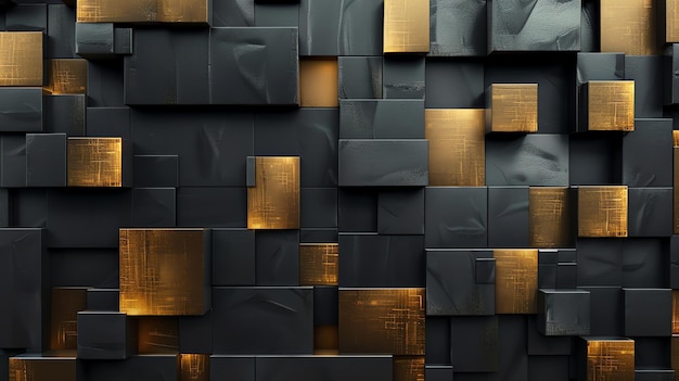 abstract geometric background with Modern Luxury gold and black Squares