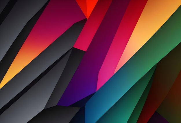 Abstract geometric background with red orange yellow and black triangles Vector illustration