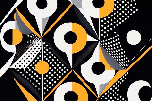 Abstract geometric background yellow and black color Generative AI