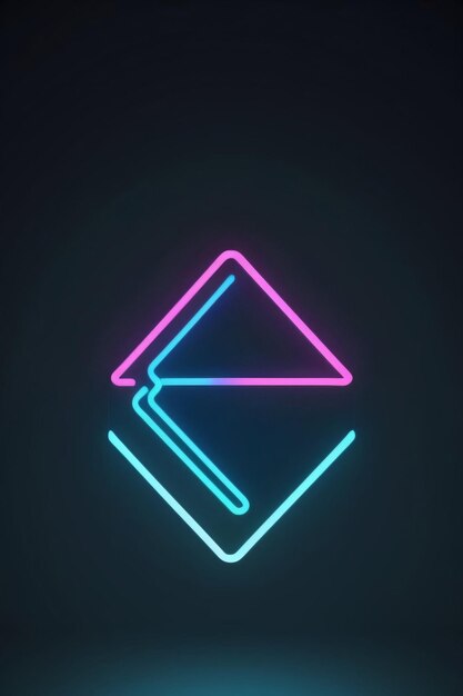 Abstract geometric blue neon background wallpaper