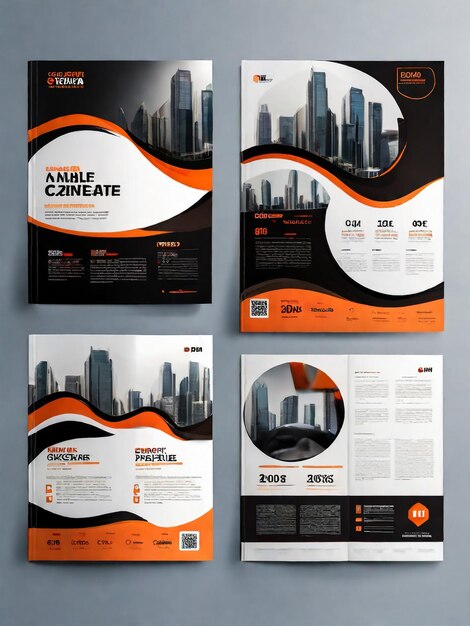 Foto abstract geometric business vector sjabloon voor brochure jaarverslag tijdschrift poster corporate presentation portfolio flyer market infographic met gele en zwarte kleur grootte a4 voor en achter