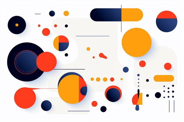 Abstract geometric colorful background with circles and lines Technology concept Vector illustration