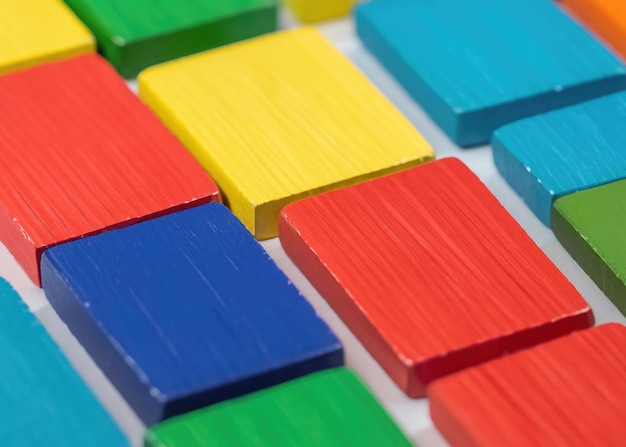 Abstract Geometric Composition Spectrum of Wooden Blocks a Visual Feast for Artistic Exploration and Early Learning