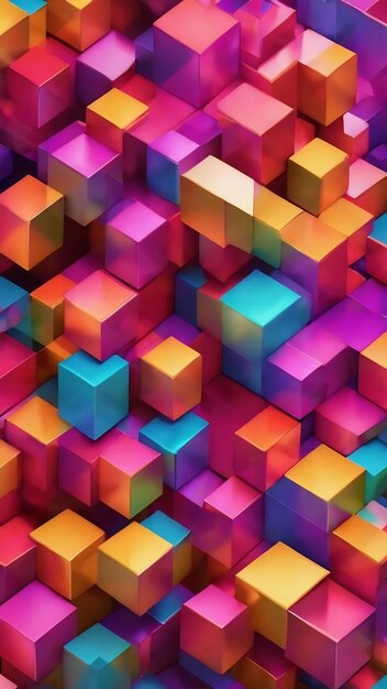 Abstract geometric cubes pattern background premium photo