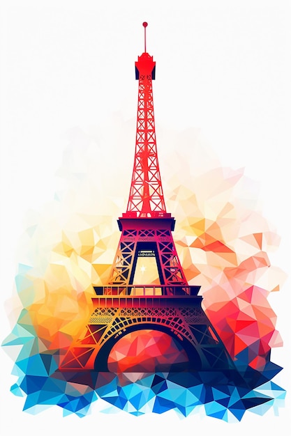 abstract geometric eiffel tower clipart