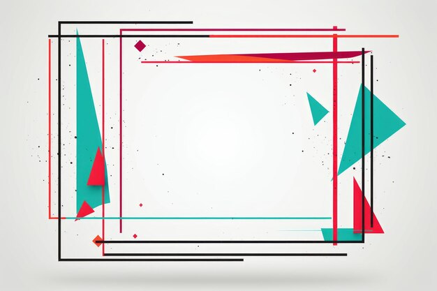 Фото Абстрактная геометрическая рамка с красными, синими и зелеными треугольниками