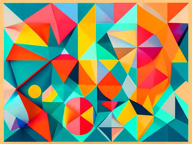 Abstract Geometric geometric shapes only use color tetradic schemes free image