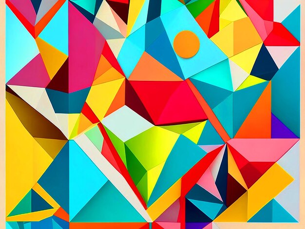 Photo abstract geometric geometric shapes only use color tetradic schemes free image