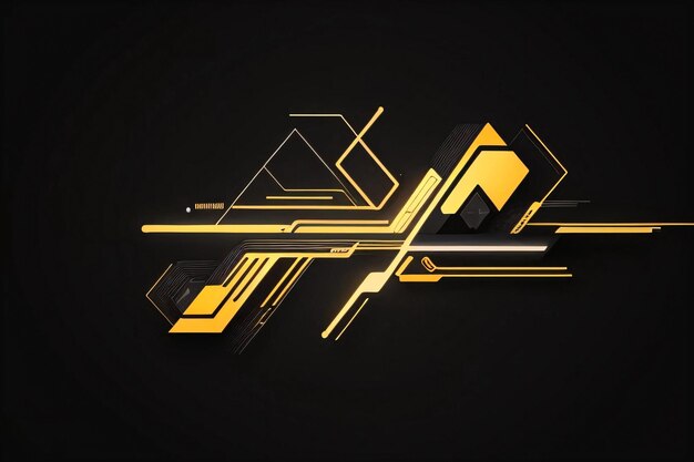 Photo abstract geometric gold neon background wallpaper