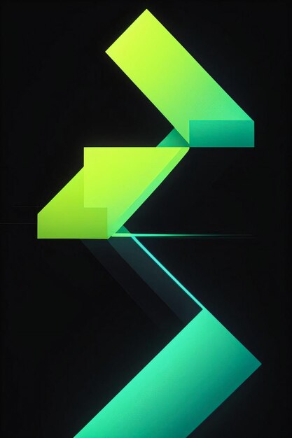 Photo abstract geometric green neon background wallpaper