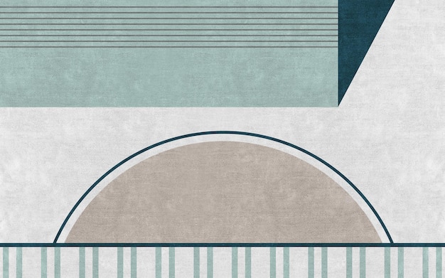 Photo abstract geometric line monogram pattern, modern minimalist carpet background.