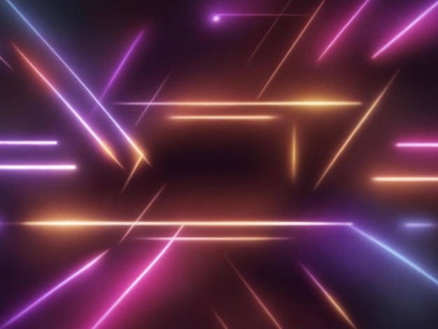 Abstract geometric neon background laser lines glowing in the dark futuristic wallpaper ai generated
