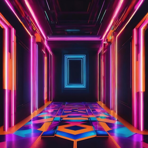 Abstract geometric neon background