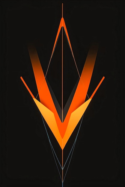 Photo abstract geometric orange neon background wallpaper