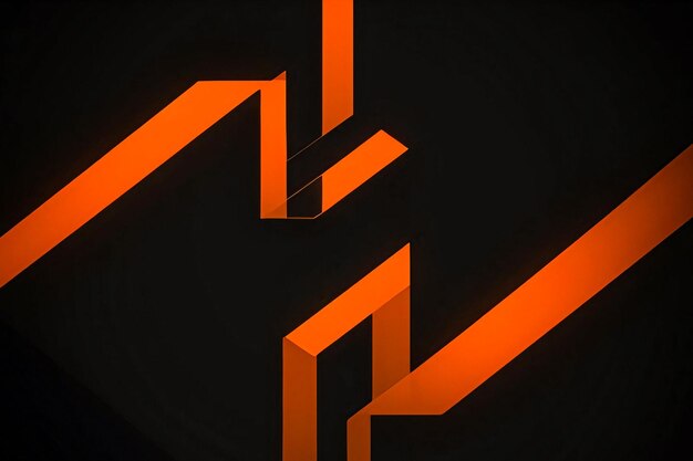 Abstract geometric orange neon background wallpaper