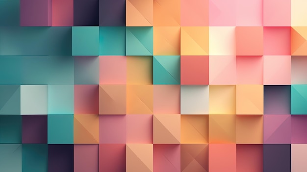 Abstract geometric paper cut 3D texture banner pastel background