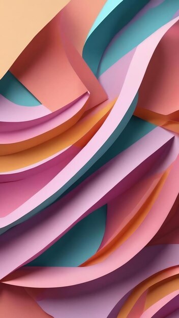 Abstract geometric paper cut 3d texture banner pastel background